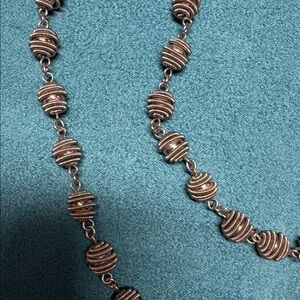 Layered Silver Beaded Necklace